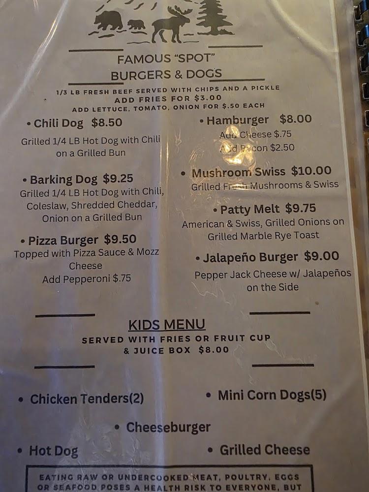 Spot In the Woods Menu image 2