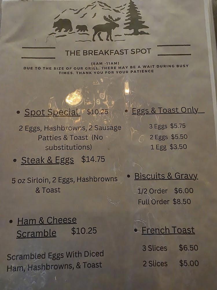 Spot In the Woods Menu image 3